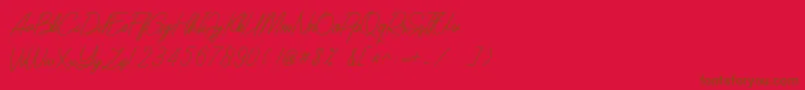 SOUTHERN JAVANICA FREE-Schriftart – Braune Schriften auf rotem Hintergrund