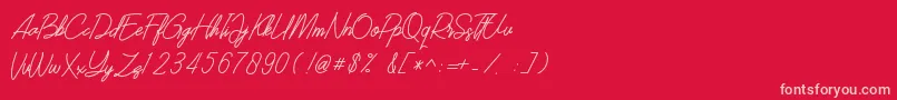 SOUTHERN JAVANICA FREE-Schriftart – Rosa Schriften auf rotem Hintergrund