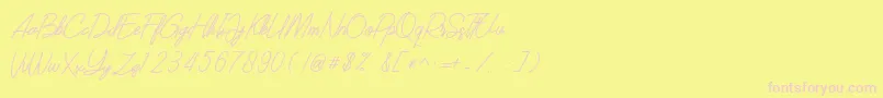 SOUTHERN JAVANICA FREE Font – Pink Fonts on Yellow Background