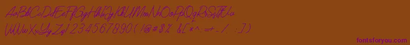 SOUTHERN JAVANICA FREE Font – Purple Fonts on Brown Background