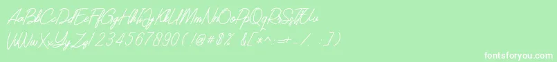 フォントSOUTHERN JAVANICA FREE – 緑の背景に白い文字