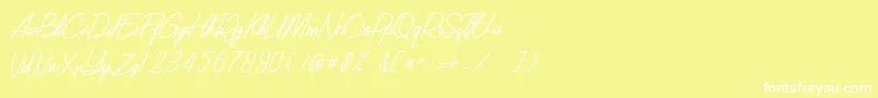 フォントSOUTHERN JAVANICA FREE – 黄色い背景に白い文字