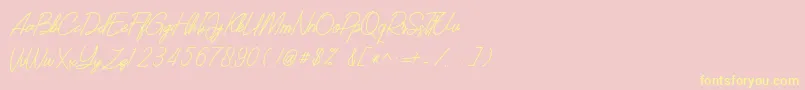 SOUTHERN JAVANICA FREE-Schriftart – Gelbe Schriften auf rosa Hintergrund