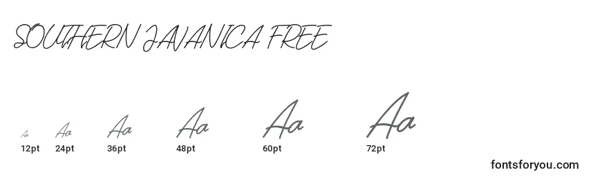 SOUTHERN JAVANICA FREE Font Sizes