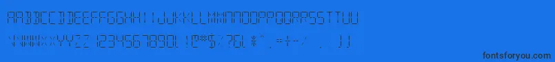 Czcionka SfDigitalReadoutLight – czarne czcionki na niebieskim tle