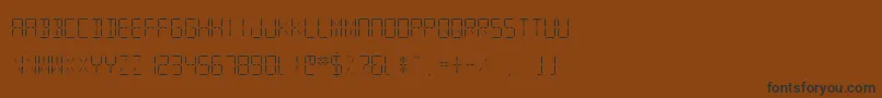 フォントSfDigitalReadoutLight – 黒い文字が茶色の背景にあります