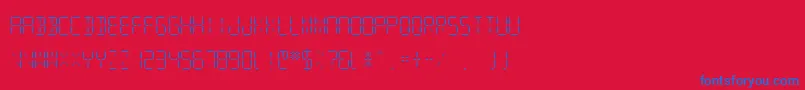 SfDigitalReadoutLight Font – Blue Fonts on Red Background