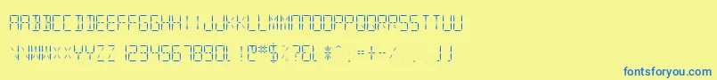 Шрифт SfDigitalReadoutLight – синие шрифты на жёлтом фоне
