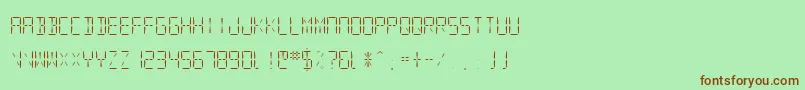 Weitere Informationen zur SfDigitalReadoutLight-Schriftart SfDigitalReadoutLight-Schriftart – Braune Schriften auf grünem Hintergrund