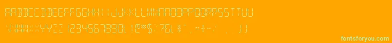 SfDigitalReadoutLight Font – Green Fonts on Orange Background