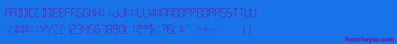 SfDigitalReadoutLight Font – Purple Fonts on Blue Background