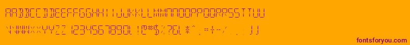 SfDigitalReadoutLight Font – Purple Fonts on Orange Background