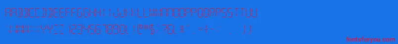 SfDigitalReadoutLight-Schriftart – Rote Schriften auf blauem Hintergrund