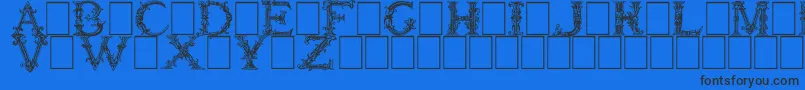 Шрифт BurgoyneInitials – чёрные шрифты на синем фоне