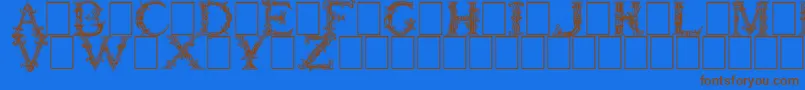 BurgoyneInitials Font – Brown Fonts on Blue Background