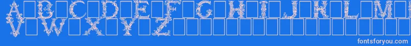 fuente BurgoyneInitials – Fuentes Rosadas Sobre Fondo Azul
