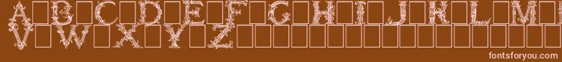 Czcionka BurgoyneInitials – różowe czcionki na brązowym tle