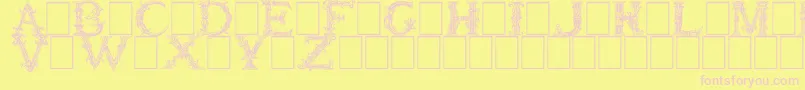 fuente BurgoyneInitials – Fuentes Rosadas Sobre Fondo Amarillo