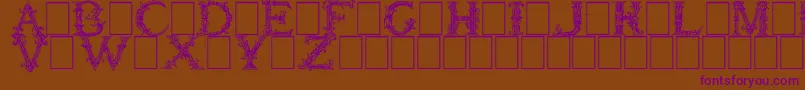 BurgoyneInitials Font – Purple Fonts on Brown Background