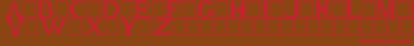 BurgoyneInitials Font – Red Fonts on Brown Background