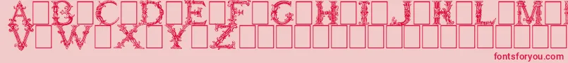 Czcionka BurgoyneInitials – czerwone czcionki na różowym tle