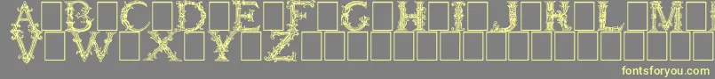 Weitere Informationen zur BurgoyneInitials-Schriftart BurgoyneInitials-Schriftart – Gelbe Schriften auf grauem Hintergrund