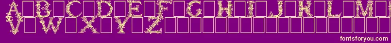 BurgoyneInitials Font – Yellow Fonts on Purple Background