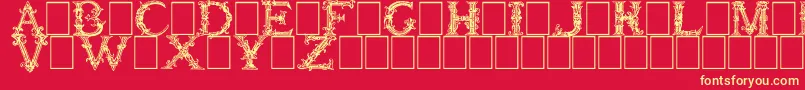 BurgoyneInitials Font – Yellow Fonts on Red Background