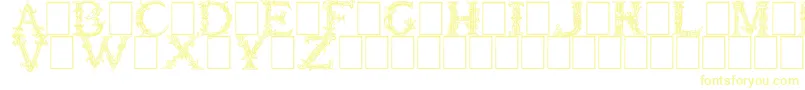BurgoyneInitials-Schriftart – Gelbe Schriften auf weißem Hintergrund