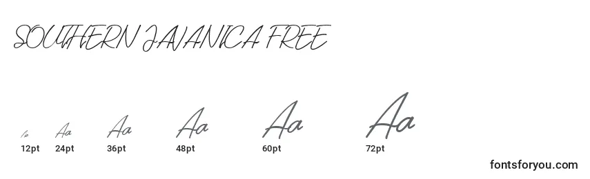 Größen der Schriftart SOUTHERN JAVANICA FREE (141500)