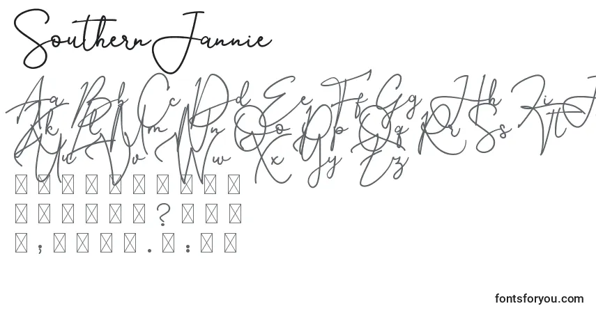 SouthernJannie-fontti – aakkoset, numerot, erikoismerkit