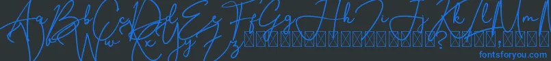 SouthernJannie-Schriftart – Blaue Schriften auf schwarzem Hintergrund