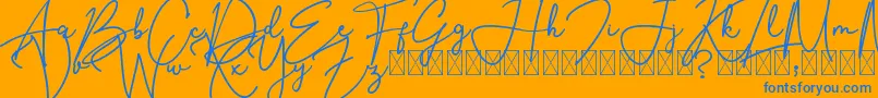 Шрифт SouthernJannie – синие шрифты на оранжевом фоне
