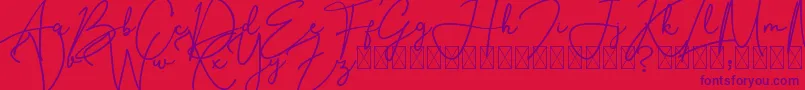 SouthernJannie Font – Purple Fonts on Red Background