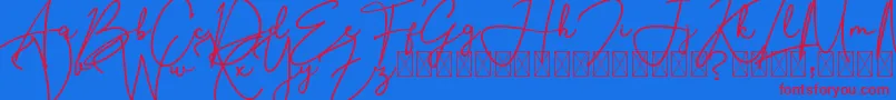 SouthernJannie Font – Red Fonts on Blue Background