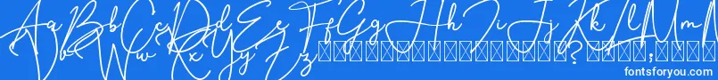 フォントSouthernJannie – 青い背景に白い文字