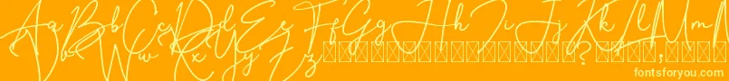 SouthernJannie-Schriftart – Gelbe Schriften auf orangefarbenem Hintergrund