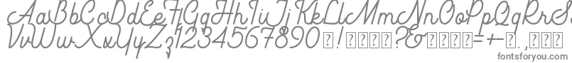 Southfilla Demo-fontti – harmaat kirjasimet valkoisella taustalla
