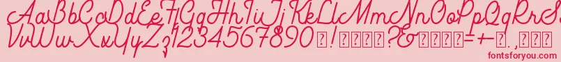 Southfilla Demo-Schriftart – Rote Schriften auf rosa Hintergrund