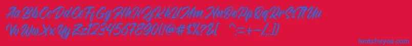 Southgate Font – Blue Fonts on Red Background