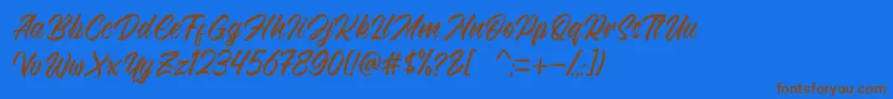 Weitere Informationen zur Southgate-Schriftart Southgate-Schriftart – Braune Schriften auf blauem Hintergrund