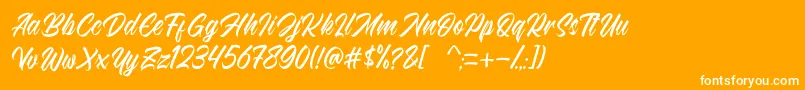 Southgate-Schriftart – Weiße Schriften auf orangefarbenem Hintergrund