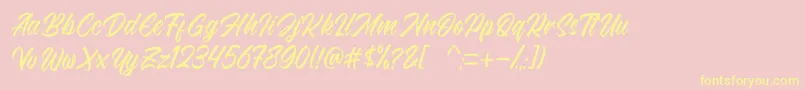 Southgate Font – Yellow Fonts on Pink Background