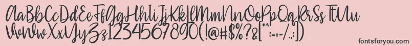 Southiya Font – Black Fonts on Pink Background