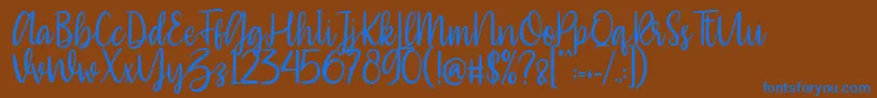 Southiya Font – Blue Fonts on Brown Background