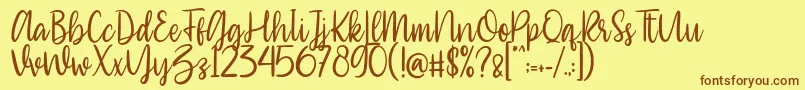 Southiya Font – Brown Fonts on Yellow Background