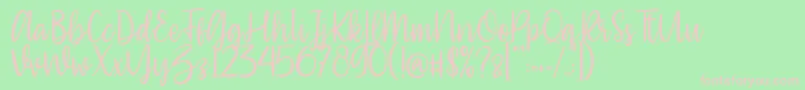 フォントSouthiya – 緑の背景にピンクのフォント