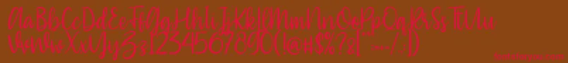 Southiya Font – Red Fonts on Brown Background