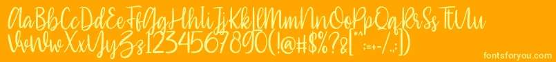 Southiya Font – Yellow Fonts on Orange Background