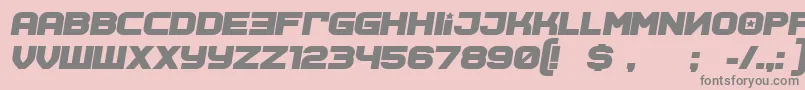 Czcionka SovietProgram BoldItalic – szare czcionki na różowym tle